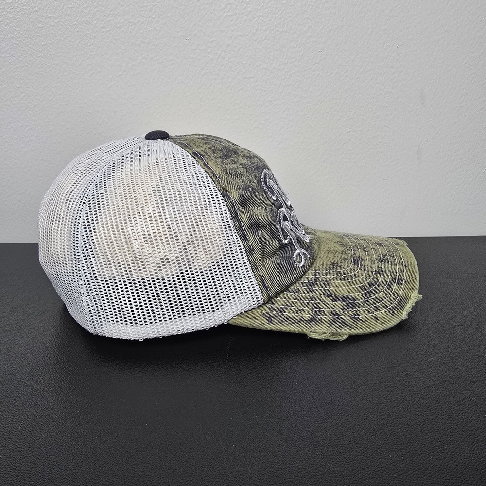 Rock Revival Hat Cap Womens SnapBack Green Mesh Back Distressed Prep Preppy Logo - Picture 3 of 6